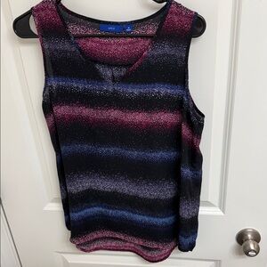 Apt 9 Black, Purple, Blue and Pink Gradient Tank Top